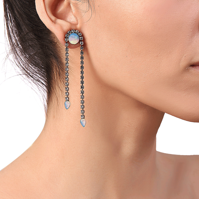 swarovski opal crystal earring