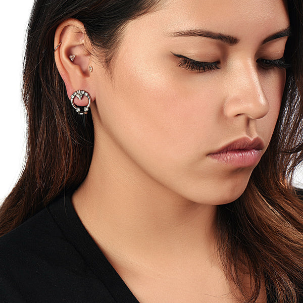spike opal swarovski crystal earring