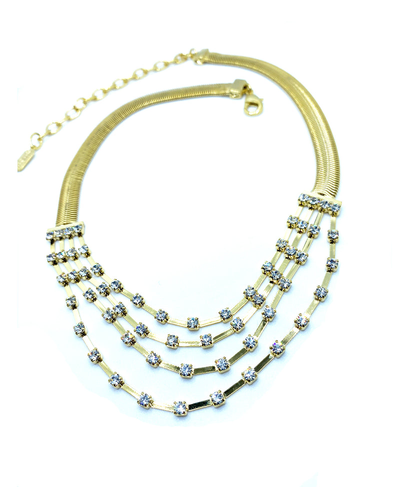 anitique gold swarovski necklace