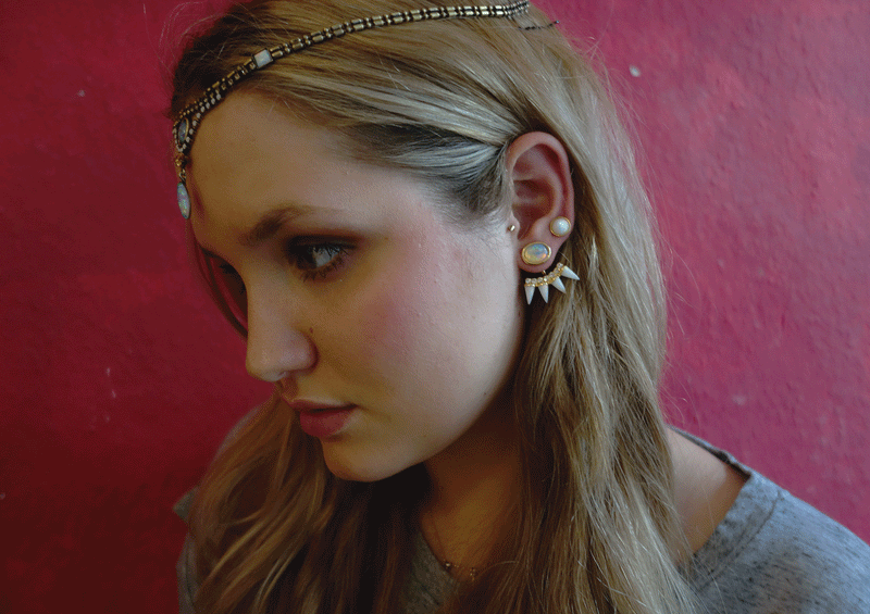Opal and Swarovski Jewelry Earrings