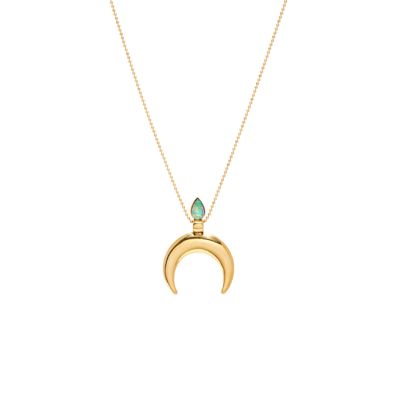 14k gold vermeil opal pendant
