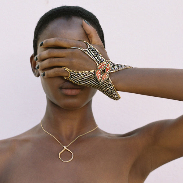 Woman sales body necklace