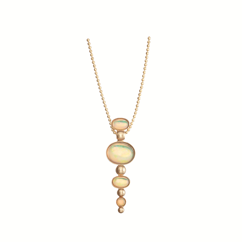 14k gold vermeil opal pendant