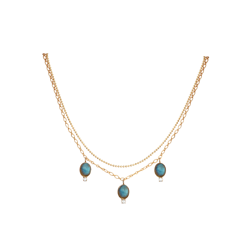 14k gold vermeil labradorite necklace