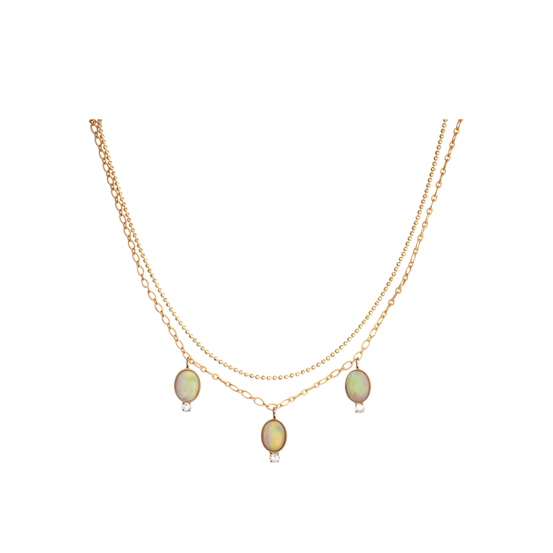 14k gold vermeil opal necklace