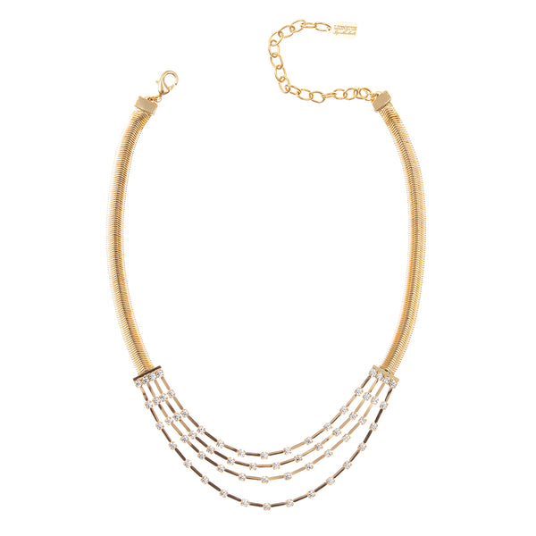 anitique gold swarovski necklace