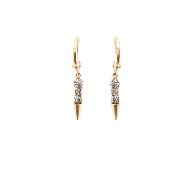 antique gold swarovski spike earring