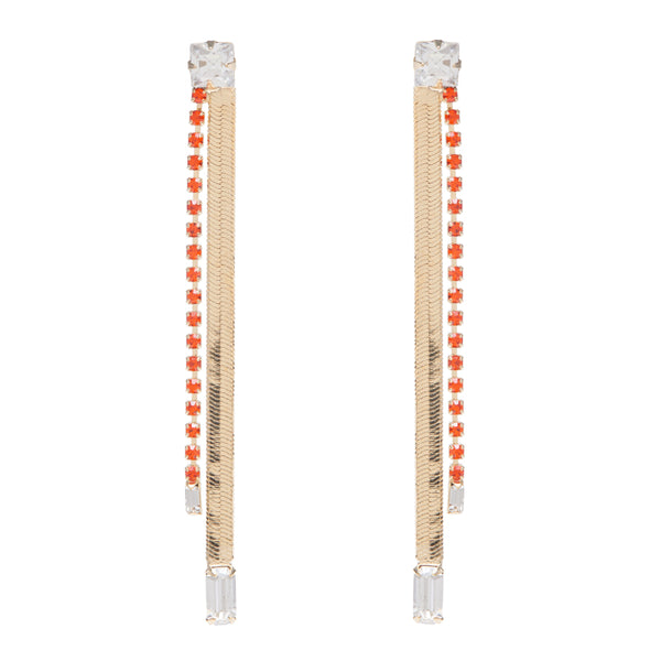 DIVINITY TANGERINE Snake Tennis Earrings