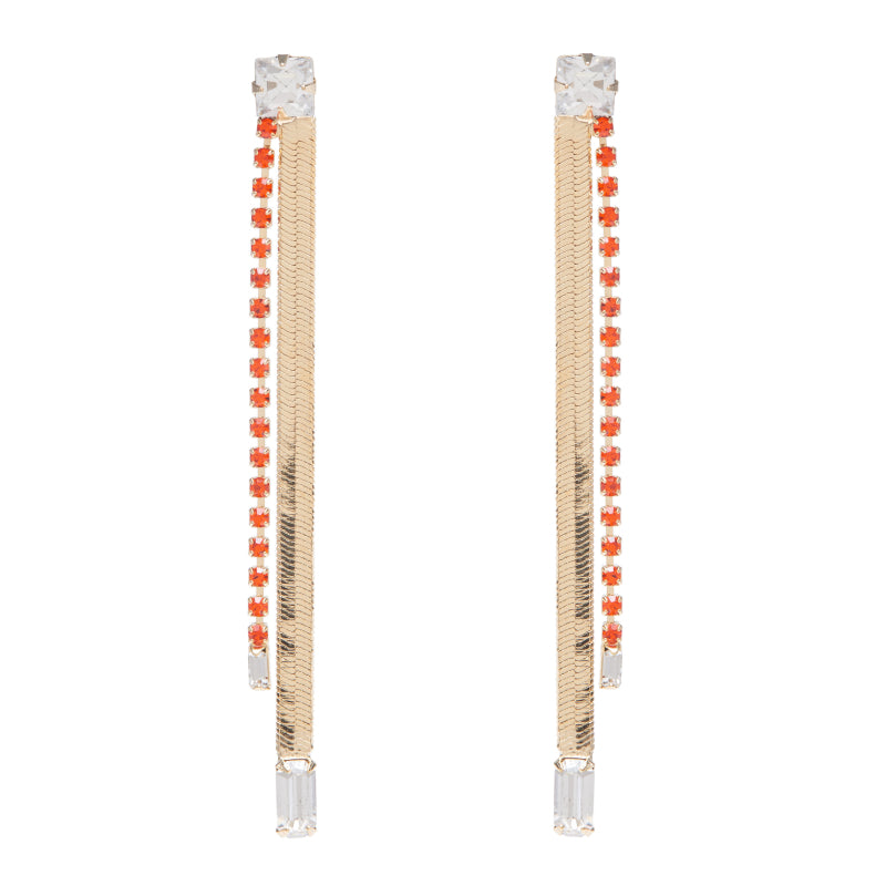 DIVINITY TANGERINE Snake Tennis Earrings