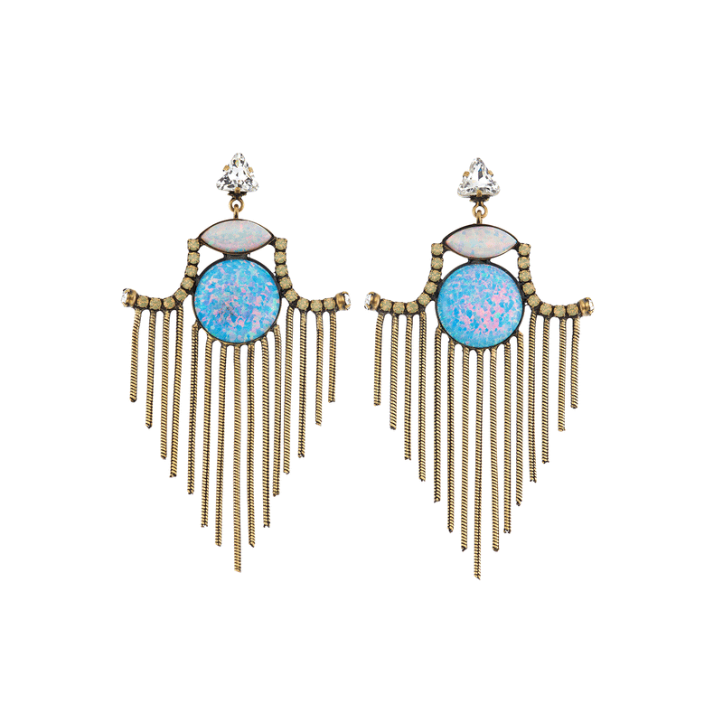 opal swarovski crystal statement earring
