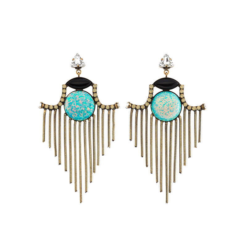 opal swarovski crystal statement earring