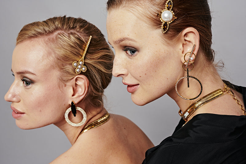 gold pearl hair pin