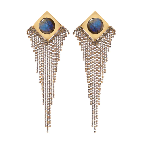 labradorite statement earrings