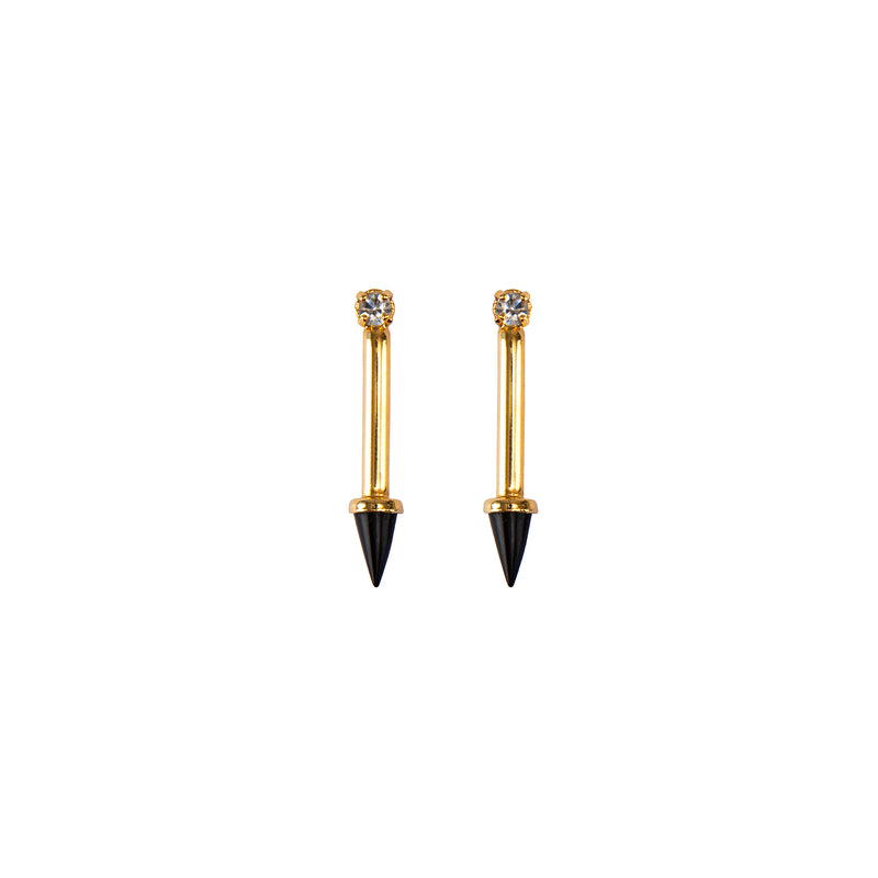 gold spike earrings