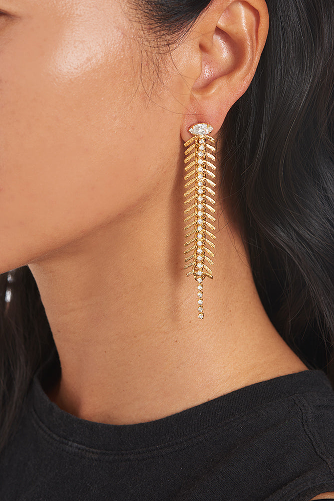 SEBASTIEN Fishbone Linear Earrings