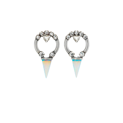 spike opal swarovski crystal earring