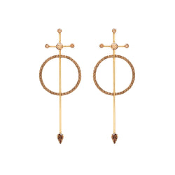 swarovski crystal circle bar earring