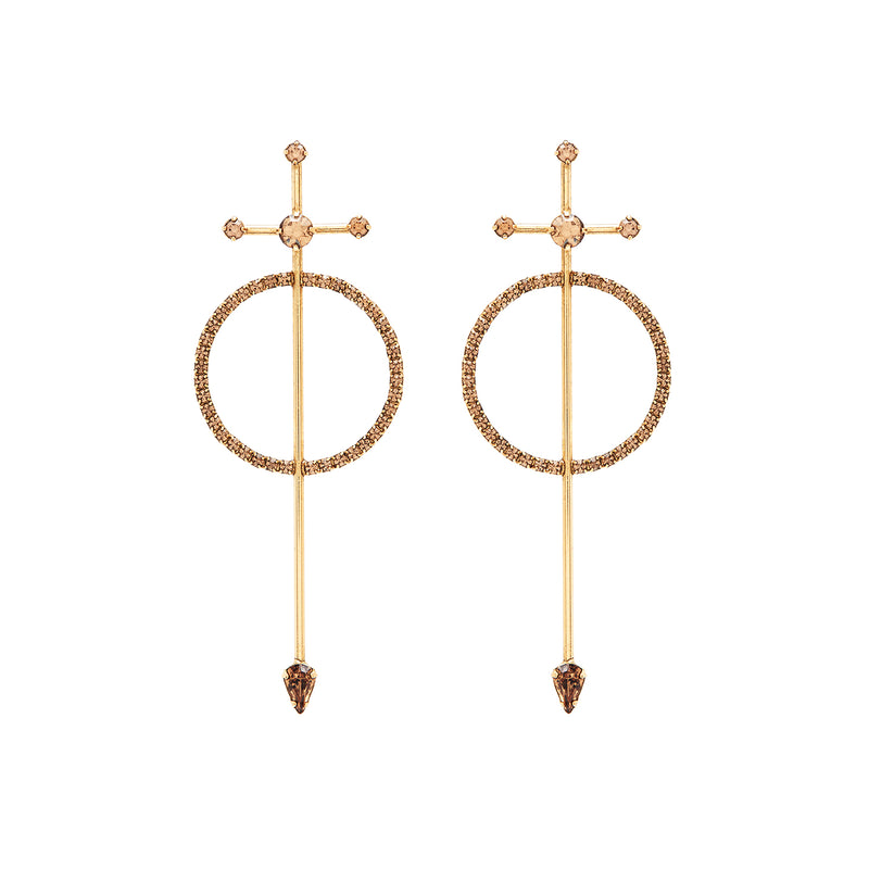 swarovski crystal circle bar earring