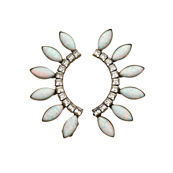 opal swarovski crystal statement earring