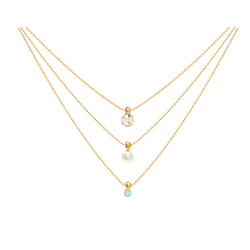 14k gold vermeil 3 strand necklace