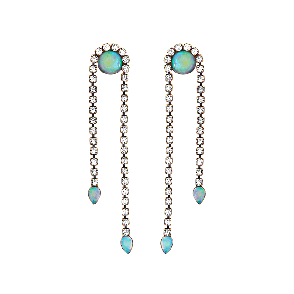 swarovski opal crystal earring