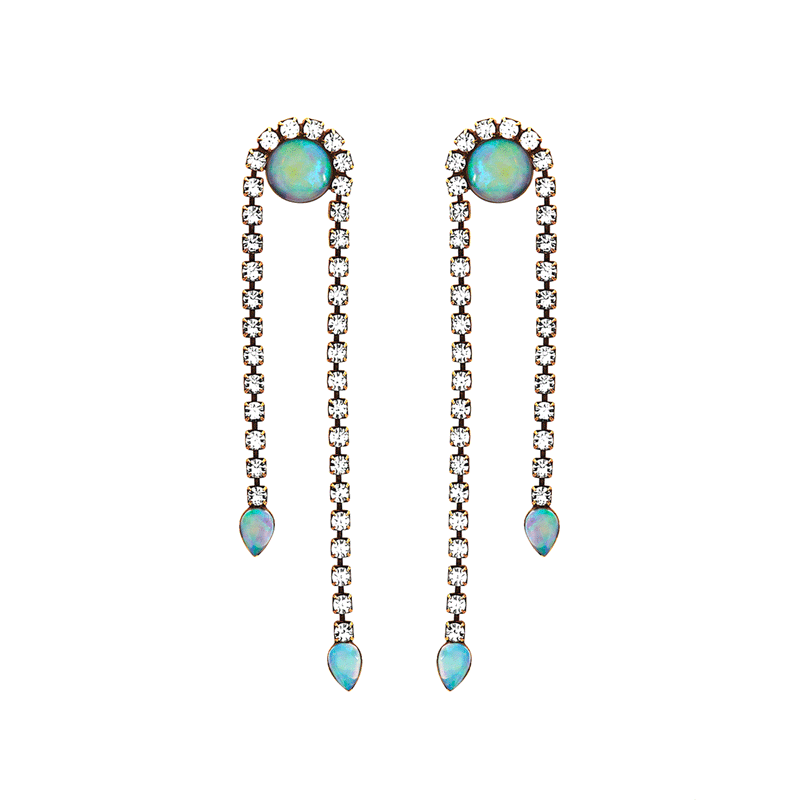 swarovski opal crystal earring