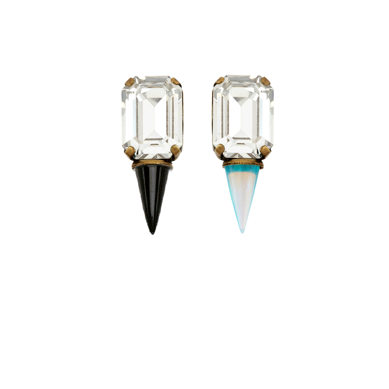 opal spike earrings