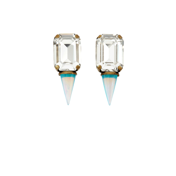 opal spike earrings