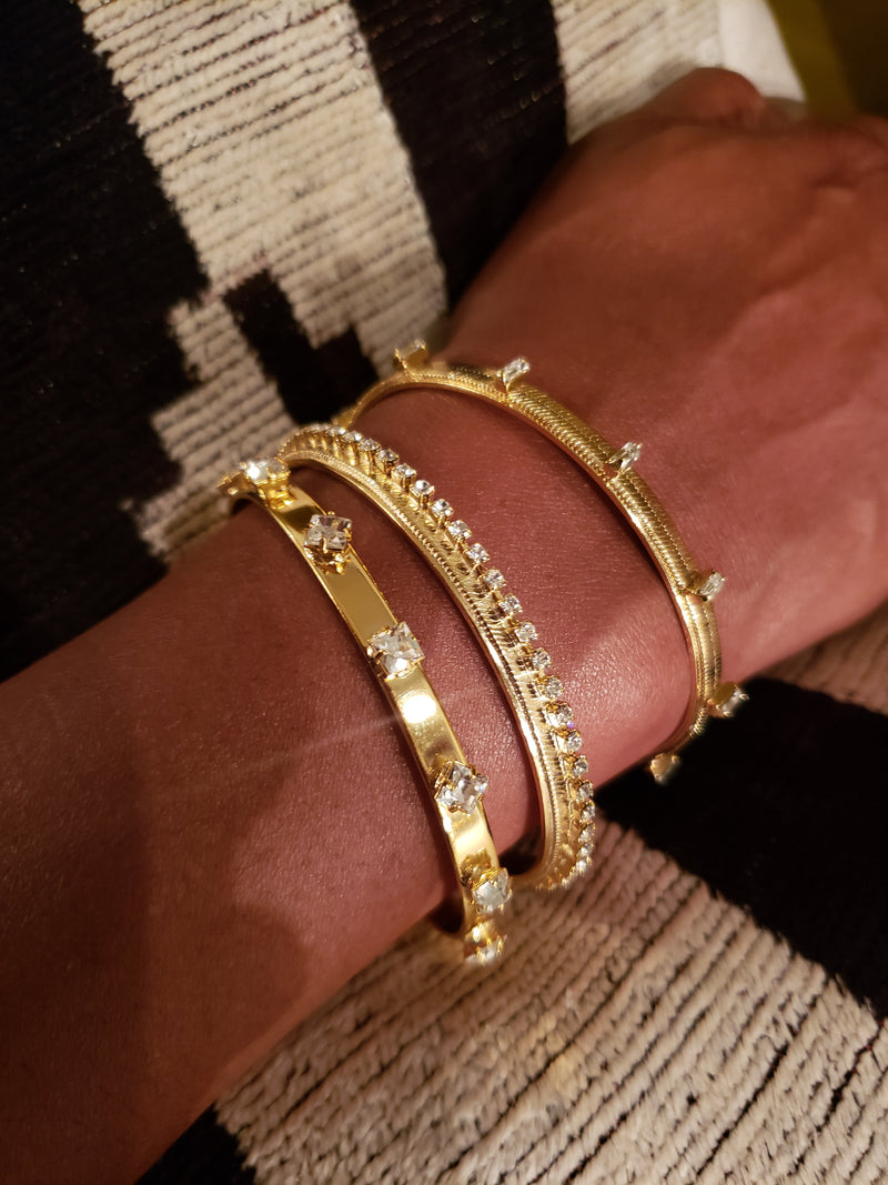 Waves of Gold and Crystal Bangles – Deara Fashion Accessories