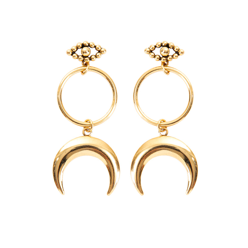 gold plated half moon earrings