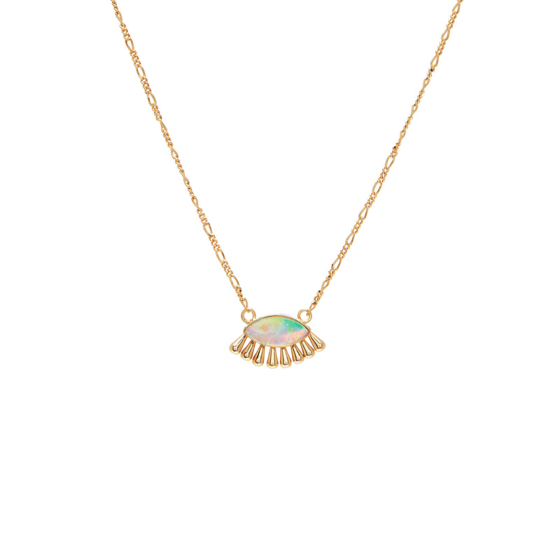 14k gold vermeil opal pendant