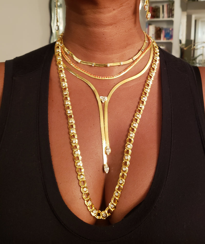 14k Gold Filled Dripping Swarovski Crystals Dainty Body Chain 