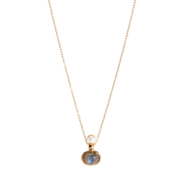 14k gold vermeil labradorite necklace