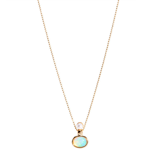 14k gold vermeil opal pendant