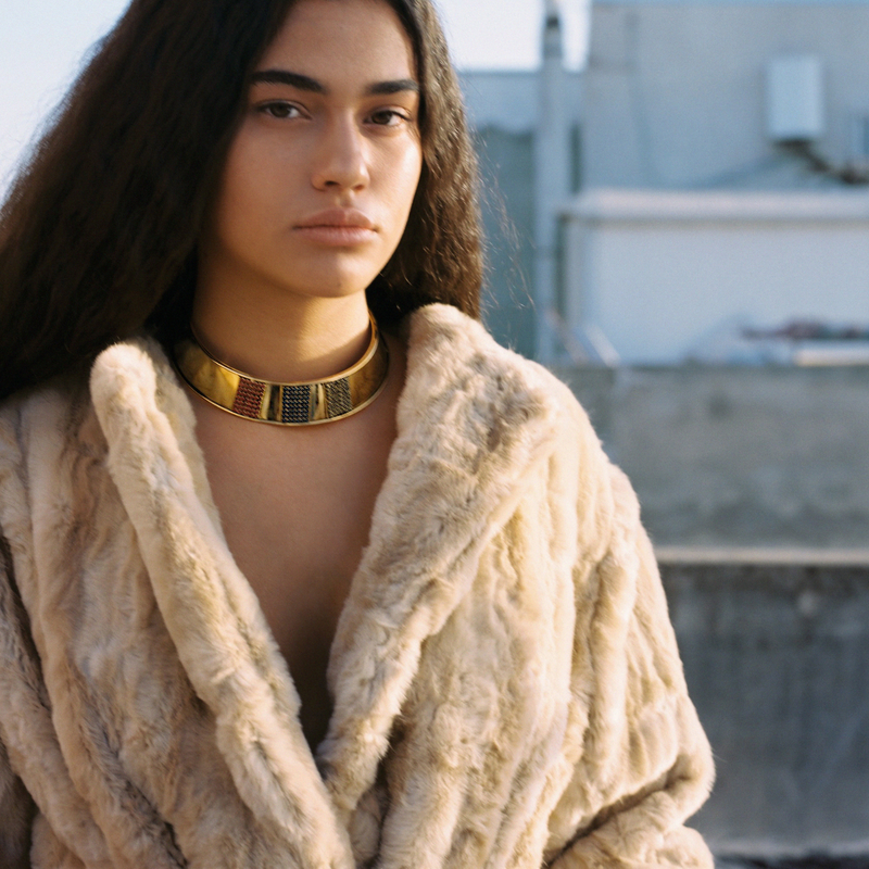 Gold collar discount choker necklace