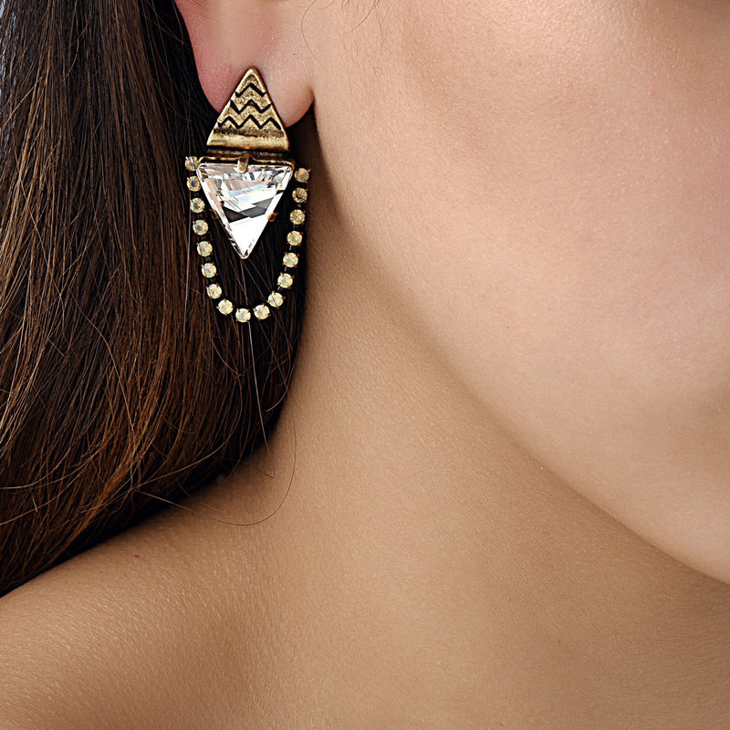 swarovski crystal tribal earring