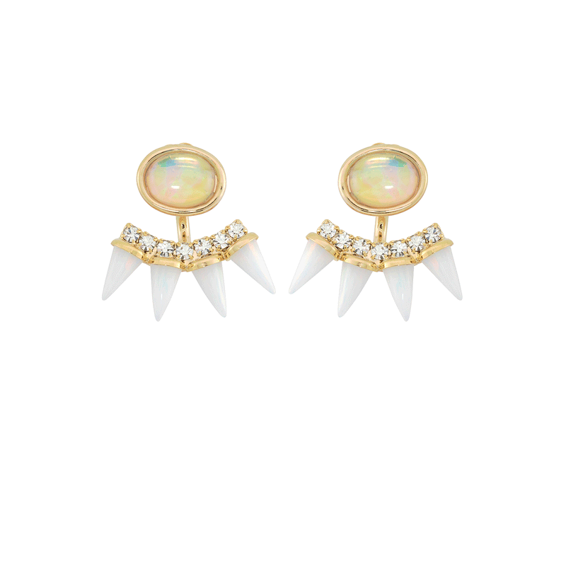 white omer jacket earrings