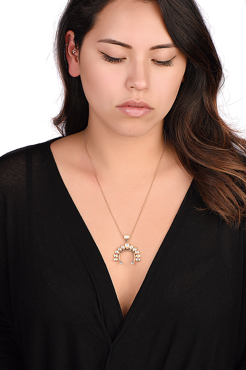 14k gold vermeil opal pendant