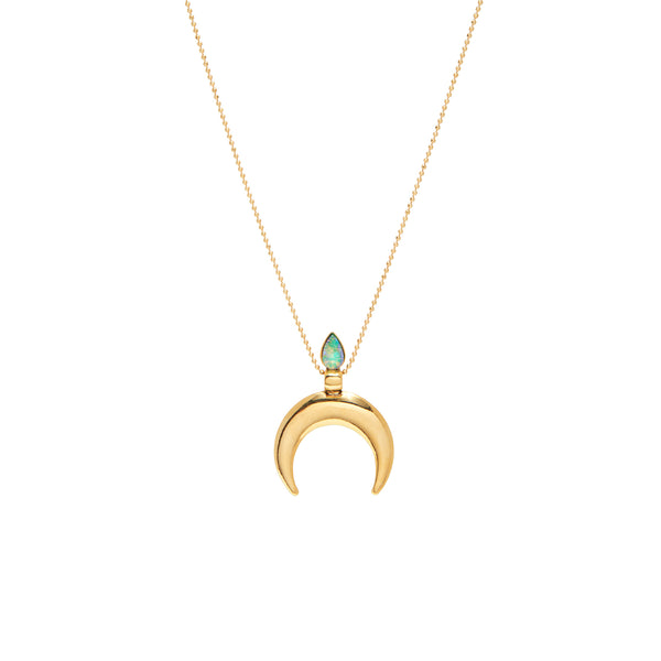 14k gold vermeil opal pendant