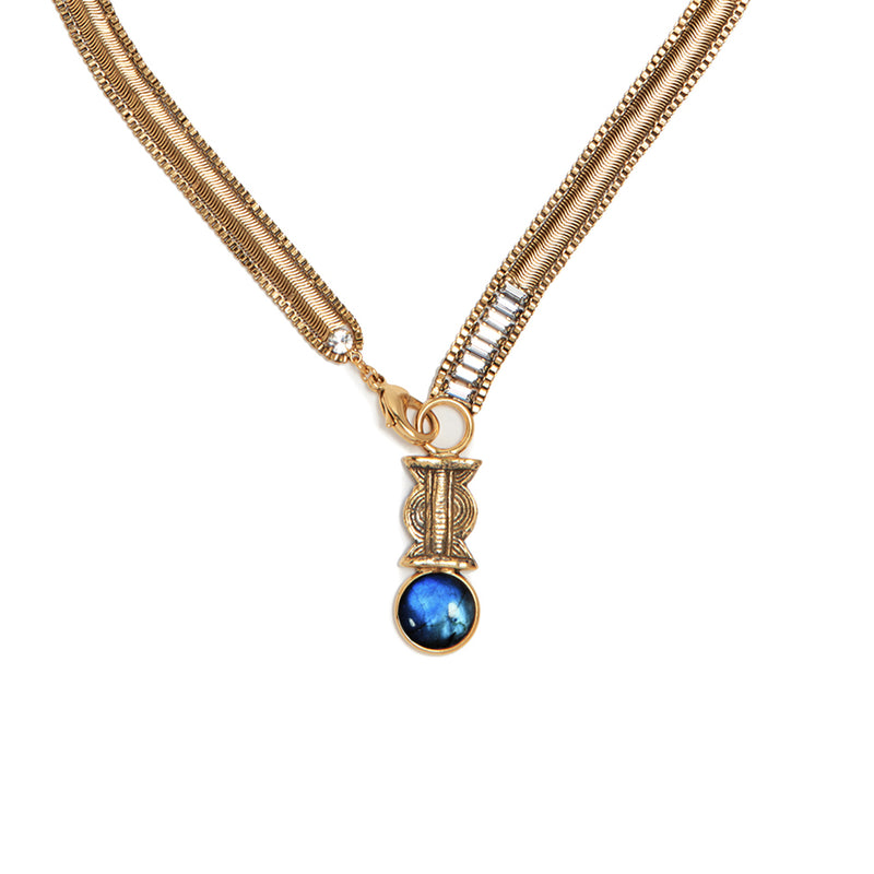 gold labradorite necklace